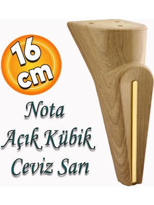 Badem10 Nota Mobilya Kanepe Sehpa Tv Ünitesi Koltuk Ayağı Baza Ayakları Ahşap Desenli Kahverengi Ceviz 16 cm