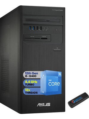 Asus Expertcenter D7 Tower D700TD Intel Core I5 12400 16GB 512GB SSD Freedos Masaüstü Bilgisayar 5124000700F06+ZETTAUSBBELLEK