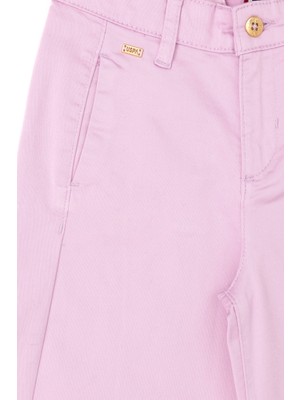 U.S. Polo Assn. Kız Çocuk Pembe Pantolon (Kanvas-Chino) 50282935-VR041