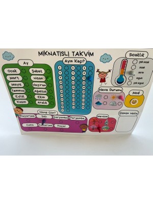 Hdg Mıknatıslı Takvim Panosu Magnet 30X42 cm +6 Pano Mıknatısı + 16 Manyetik Emoji Sticker