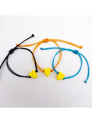 Hanecambaz Limon Sarı Murano Kalp Bileklik El Yapımı