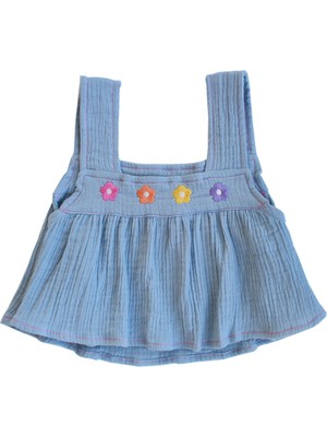 Miela Kids Flouncy Müslin Crop Set - Sky Blue