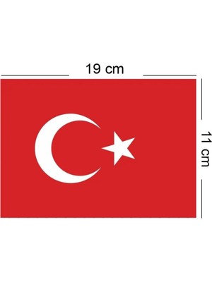 Patladı Gitti Ay Yıldız Büyük Boy Ipli Bayrak 40'lı 19CM-11CM