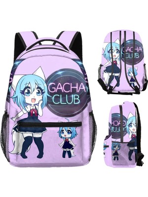 Yuying Shop No.24 Tarzı Gacha Yaşam Kulübü Sırt Çantası Ilkokul ve Ortaokul Öğrencileri Erkek Kız Okul Çantası Okula Dönüş Anime Karikatür Dizüstü Sırt Çantası (Yurt Dışından)