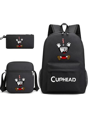 Yuying Shop No.22 Tarzı 3 Adet Oyun Cuphead Gizli Sakli Konusmalar Çocuklar Sırt Çantası Öğrenci Erkek Kız Okul Çantaları Omuzdan Askili Çanta Seti Günlük Sırt Çantaları Mochilas (Yurt Dışından)