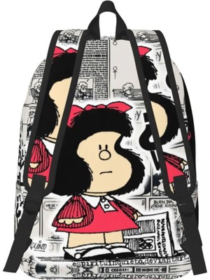 Yuying Shop No.6 Stili 31X16X45CM Mafalda Karikatür Kanvas Sırt Çantası Erkekler Kadınlar Için Suya Dayanıklı Okul Koleji Anime Çanta Baskı Okul Çantalarını (Yurt Dışından)