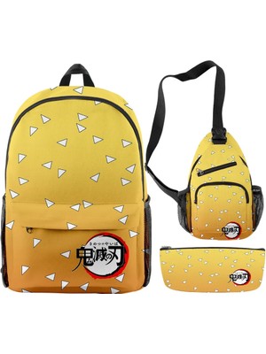 Yuying Shop Net Stil 3D Japonya Anime Iblis Avcısı Sırt Çantası Crossbody Çanta Kalem Kutusu Ilköğretim ve Ortaokul Öğrencileri Erkek Kız Cosplay Okul Çantası (Yurt Dışından)