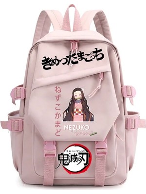 Yuying Shop No.17 Tarzı Demon Slayer Nezuko Sırt Çantası Kimetsu No Yaiba Karikatür Anime Erkek Kız Schoolbag Ilköğretim Ortaokul Öğrencileri Okul Çantası (Yurt Dışından)