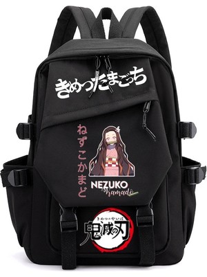 Yuying Shop No.17 Tarzı Demon Slayer Nezuko Sırt Çantası Kimetsu No Yaiba Karikatür Anime Erkek Kız Schoolbag Ilköğretim Ortaokul Öğrencileri Okul Çantası (Yurt Dışından)