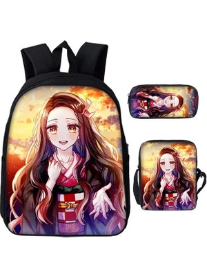 Yuying Shop BB-478 Tarzı Iblis Avcısı Sırt Çantaları Okul Çantaları Kimetsu Hiçbir Yaiba Erkek Kız Genç Öğrenciler Cosplay Anime Karikatür Dizüstü Spor Seyahat Çantaları (Yurt Dışından)