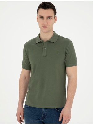 Pierre Cardin Erkek Haki Slim Fit Basic Tişört 50280754-VR027