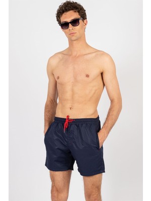 Tudors Erkek Standart Fit File Astarlı Hızlı Kuruyan Desenli Mayo Deniz Şortu