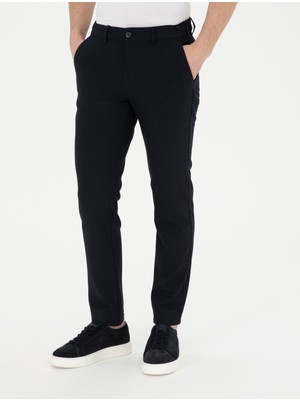 Pierre Cardin Erkek Lacivert Slim Fit Kanvas Pantolon 50291518-Vr033