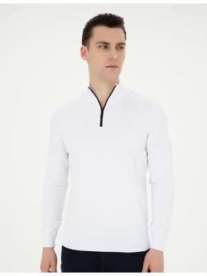 Pierre Cardin Erkek Ekru Slim Fit Kazak 50279383-VR019