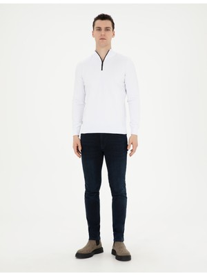 Pierre Cardin Erkek Ekru Slim Fit Kazak 50279383-VR019