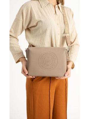 Just Polo Kadın Üç Bölmeli 3 Gözlü Lakoste Kumaş Çapraz ve Omuz Çantası 29X20CM PBU6060