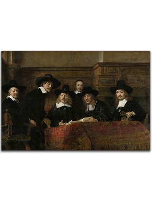 Dekonora De Staalmeesters Yağlı Boya Kanvas Tablo, Rembrandt Van Rijn