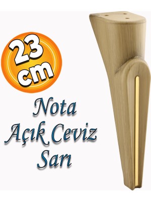 Badem10 Nota Mobilya Kanepe Sehpa Tv Ünitesi Koltuk Ayağı Baza Ayakları Ahşap Desenli Kahverengi Ceviz 23 cm