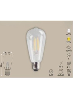 Linway Rustik LED Ampul Uzun Fılament Gün Işığı 8W