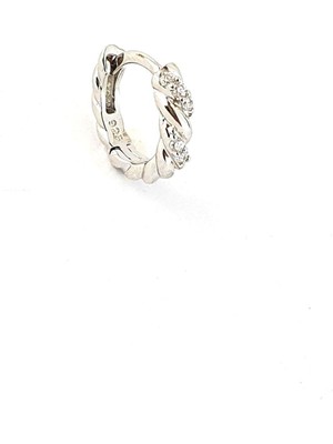 Ose Shop Zirkon Taş Detaylı 925ayar Gümüş Burgu Tek Halka Küpe