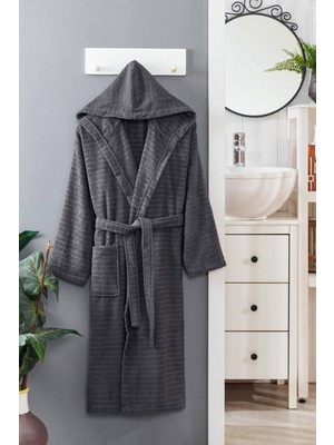 Mira Home Kapüşonlu Unisex Banyo Bornozu  Soft Pamuklu
