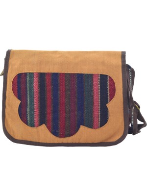 Hit Dükkan Kilim Kumaş Otantik Renkli Omuz Askılı (9CMX25CMX32CM) Iki Gözlü Kadın Çanta No3