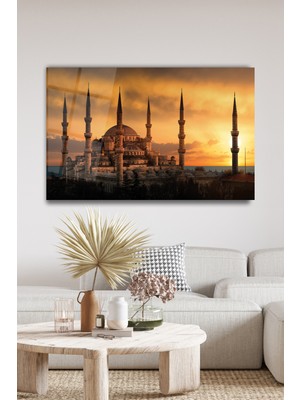Duvar Sanatı Istanbul Sultan Ahmet Camii Cam Tablo Ev Ofis Salon Duvar Dekoru Hediyelik Büyük Tablo Dekorasyon