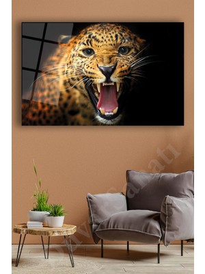 Duvar Sanatı Jaguar Cam Tablo Modern Ev Ofis Salon Hediyelik Büyük Tablo