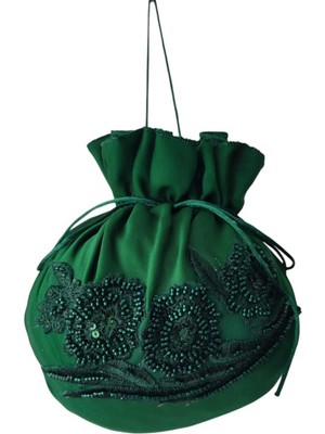 Moda Nur Haki Gelin Takı Kesesi,gelin Çantası,pudra Haki  Dantelli,düğün,nişan,doğum Günü,çanta,kese