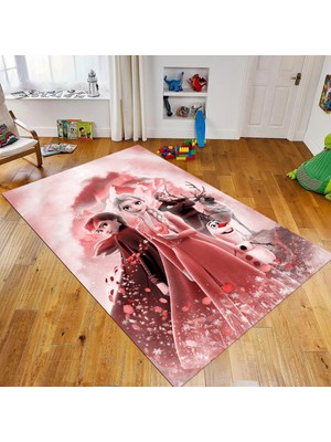Viyana Home Dijital Baskılı Kaymaz Taban Yıkanabilir Çocuk Odası Oyun Halısı, V-Çocuk-42-Kırmızı,