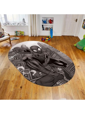 Viyana Home Dijital Baskılı Kaymaz Taban Yıkanabilir Oval Çocuk Odası Oyun Halısı, V-O-Çocuk-40-Vizon,
