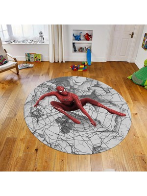 Viyana Home Dijital Baskılı Kaymaz Taban Yıkanabilir Yuvarlak Çocuk Odası Oyun Halısı, V-Y-Çocuk-41-Kırmızı,