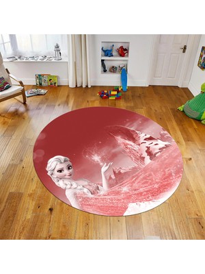 Viyana Home Dijital Baskılı Kaymaz Taban Yıkanabilir Yuvarlak Çocuk Odası Oyun Halısı, V-Y-Çocuk-43-Kırmızı,