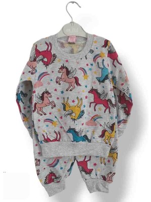 Asil Öztürk Baby & Kids Balam Kız Çocuk Unicorn At Desenli Alt Üst Eşofman Takımı Pijama