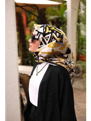 Silk Home Twill Ipek Eşarp Siyah, Gri, Sarı 11427-36