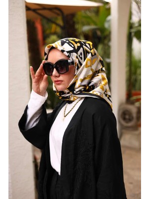 Silk Home Twill Ipek Eşarp Siyah, Gri, Sarı 11427-36