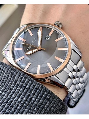 Ferrucci  erkek Takvimli Metal Kordon Kol Saati