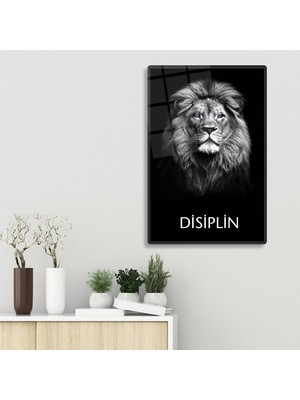 Decorita Cam Tablo | Motivasyon Serisi | Aslan - Disiplin | 40CM x 60CM