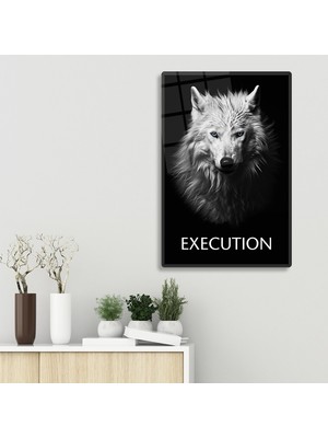 Decorita Cam Tablo | Motivasyon Serisi | Wolf - Execution | 40CM x 60CM