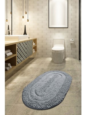 Chilai Home Macoroni Gri 80X130 cm Cotton Banyo Halısı