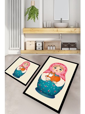 Chilai Home Tumbler 2'li Set Banyo Halısı Banyo Paspası Djtbanyo