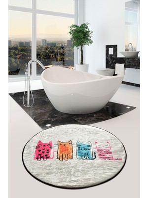 Chilai Home Baby Cats Djt Çap 100 Cm Banyo Halısı