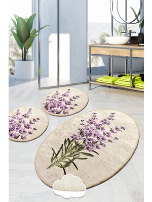 Chilai Home Lavender Djt 3 Lü Set Banyo Halısı