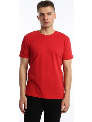 Polo State Erkek Golf Nakışlı Regular Fit Basic Tişört Kırmızı