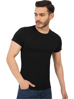 Polo State Erkek Bisiklet Yaka Regular Fit Basic Tişört Siyah