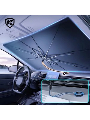 YeniTech Araba Güneşliği Cam Şemsiye Araba Cam Panel Koruma Aksesuar Güneş Geçirmez Şemsiye