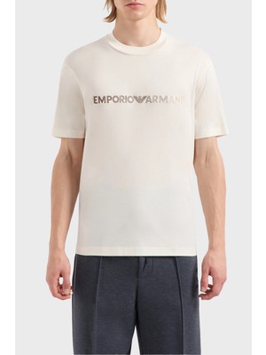 Emporio Armani Bisiklet Yaka Pamuk Regular Fit T Shirt Erkek T Shirt 3D1TG3 1jpzz 01B1