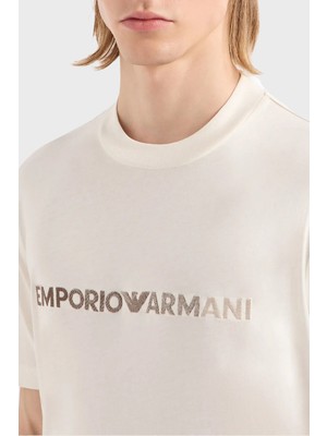 Emporio Armani Bisiklet Yaka Pamuk Regular Fit T Shirt Erkek T Shirt 3D1TG3 1jpzz 01B1