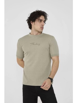 Mirage Bisiklet Yaka Slim Fit T-Shirt- Açık Yeşil