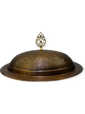 Efemir 40 cm Oksitli Işlemeli Bakır Kayık Sahan